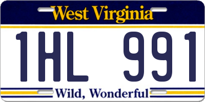 WV license plate 1HL991