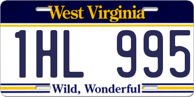 WV license plate 1HL995
