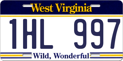 WV license plate 1HL997