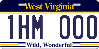 WV license plate 1HM000