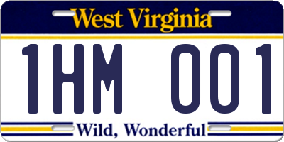 WV license plate 1HM001