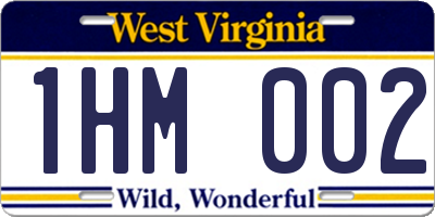 WV license plate 1HM002
