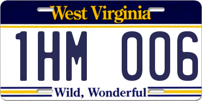 WV license plate 1HM006