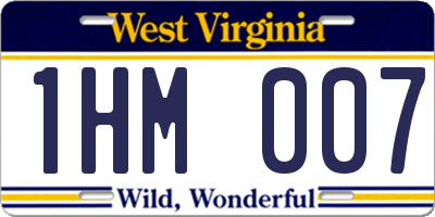 WV license plate 1HM007