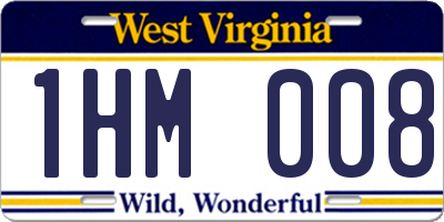 WV license plate 1HM008