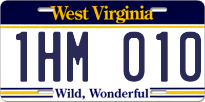 WV license plate 1HM010