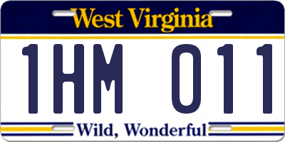 WV license plate 1HM011