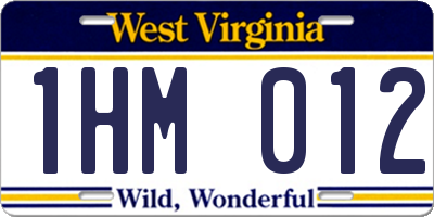 WV license plate 1HM012