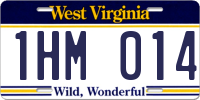 WV license plate 1HM014