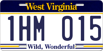 WV license plate 1HM015