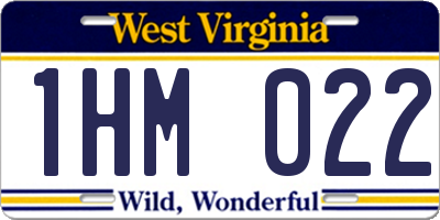 WV license plate 1HM022