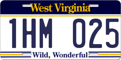 WV license plate 1HM025