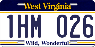 WV license plate 1HM026