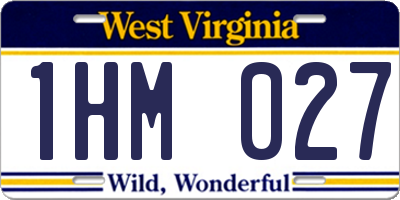 WV license plate 1HM027