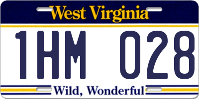 WV license plate 1HM028
