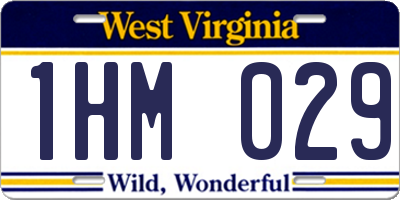 WV license plate 1HM029