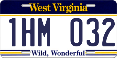 WV license plate 1HM032