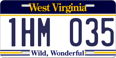 WV license plate 1HM035