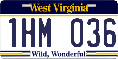 WV license plate 1HM036