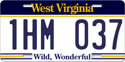 WV license plate 1HM037