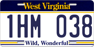 WV license plate 1HM038