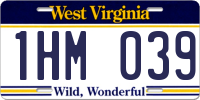 WV license plate 1HM039