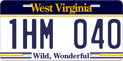 WV license plate 1HM040