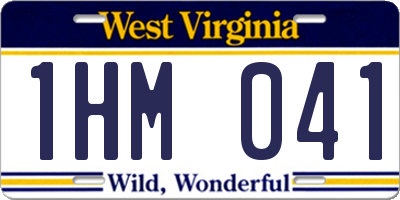 WV license plate 1HM041