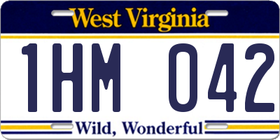 WV license plate 1HM042