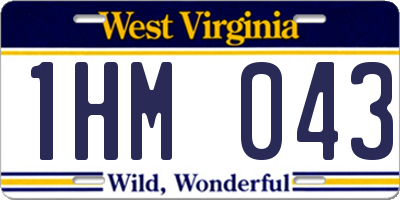 WV license plate 1HM043