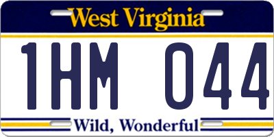 WV license plate 1HM044