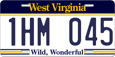 WV license plate 1HM045