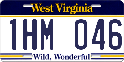 WV license plate 1HM046