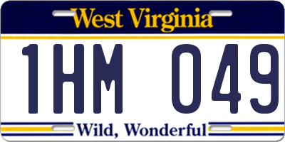 WV license plate 1HM049