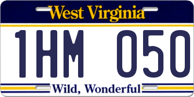 WV license plate 1HM050