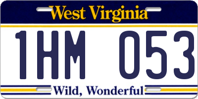 WV license plate 1HM053
