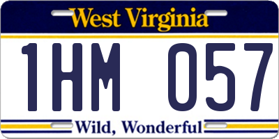 WV license plate 1HM057