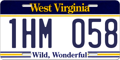 WV license plate 1HM058