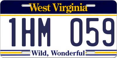 WV license plate 1HM059