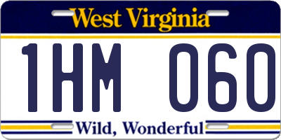 WV license plate 1HM060