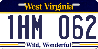 WV license plate 1HM062