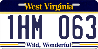 WV license plate 1HM063