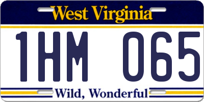 WV license plate 1HM065