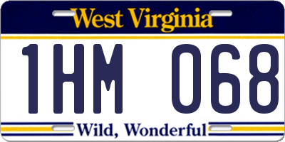 WV license plate 1HM068