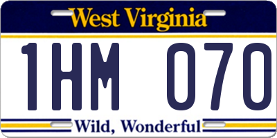 WV license plate 1HM070
