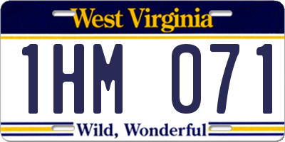 WV license plate 1HM071