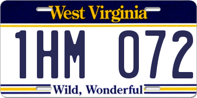 WV license plate 1HM072