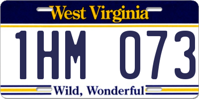 WV license plate 1HM073