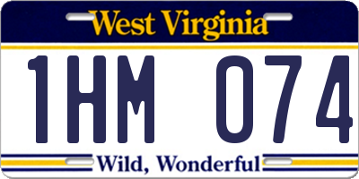 WV license plate 1HM074