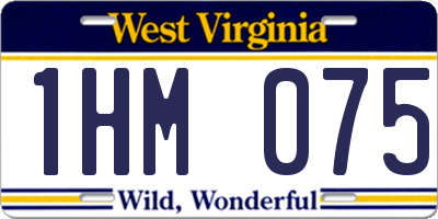 WV license plate 1HM075